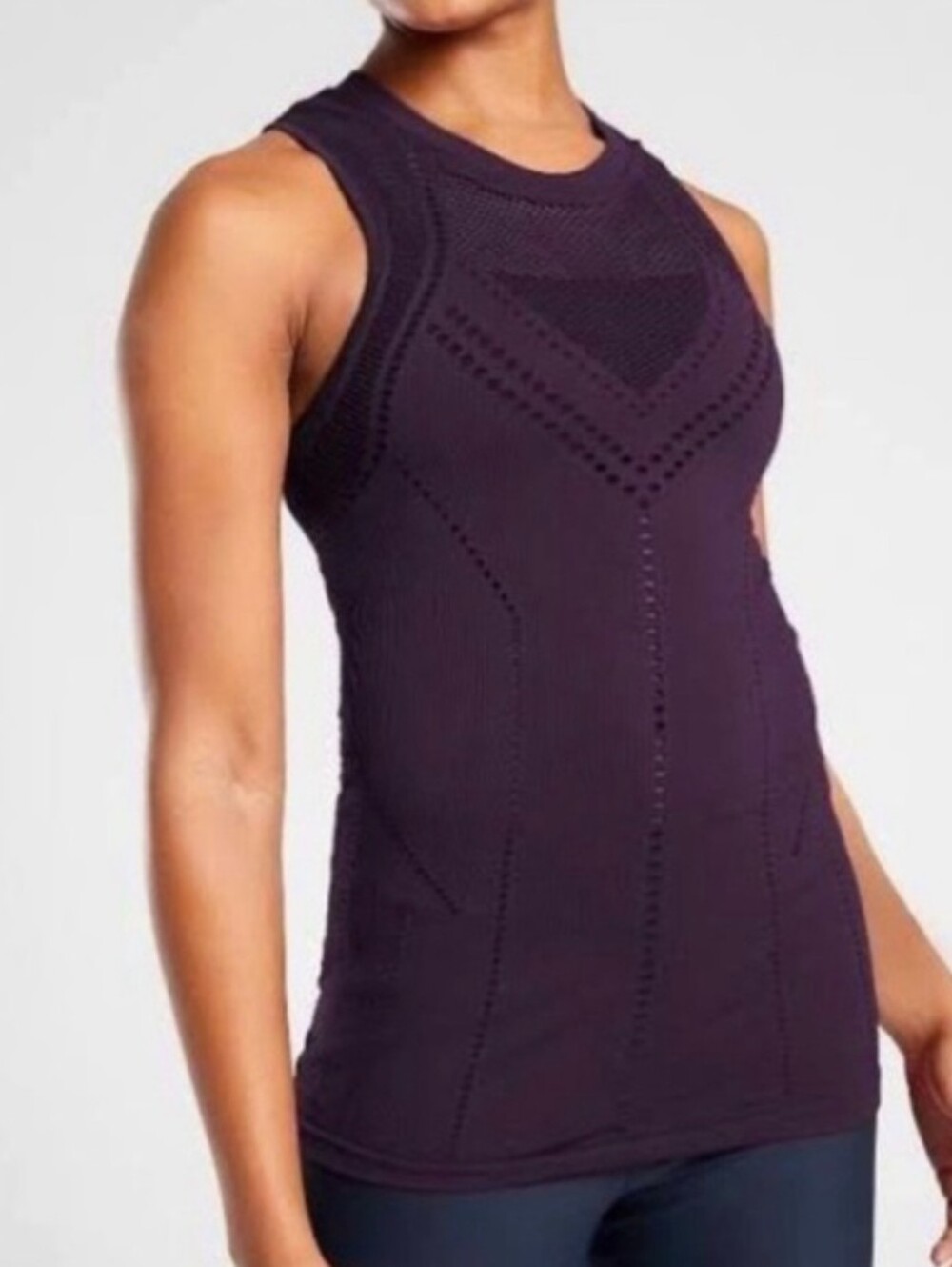 Athleta Oxygen Tank Top Size X-Small Agate Purple Fitted Seamless